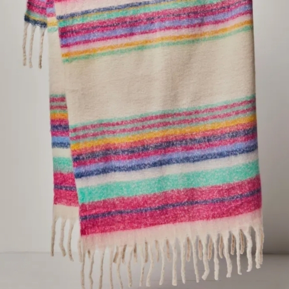 Free people multicolor soft fuzzy Throw blanket - Picture 1 of 7